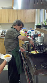 Bob Jones making omelets